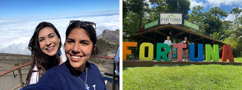 Becca Hernandez ’20 and Hannah Martinez ’20 in Costa Rica