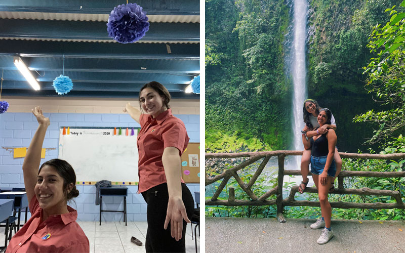 Becca Hernandez ’20 and Hannah Martinez ’20 in Costa Rica